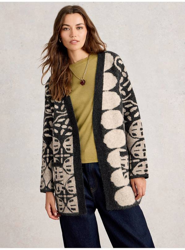 WHITE STUFF JEWEL LONGLINE CARDI S